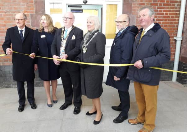 Dignitaries joined Southern Rail and Railway Heritage Trust to cut the ribbon marking the station investment