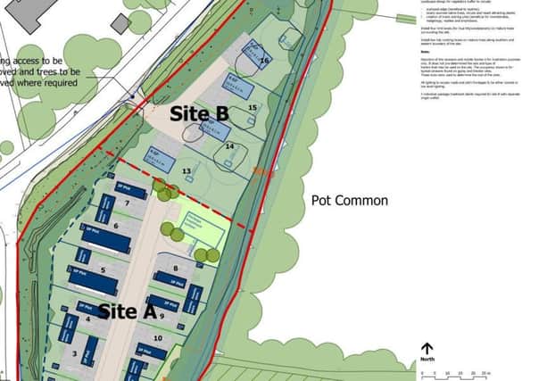 Map of the proposed traveller site in Copthorne SUS-170709-134811001