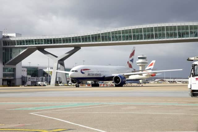 A BA plane at Gatwick Airport. File photo