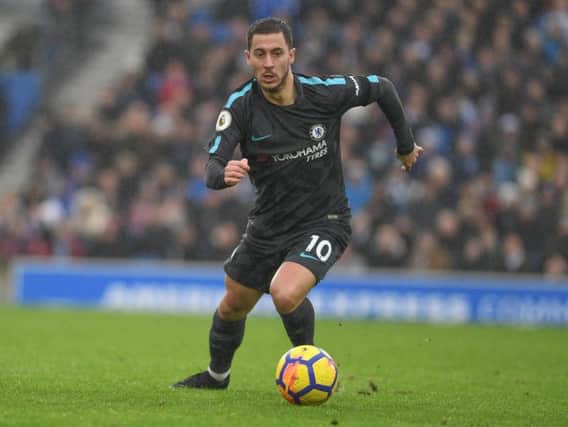 Eden Hazard on the ball at Brighton on Saturday. Picture by Phil Westlake (PW Sporting Photography)