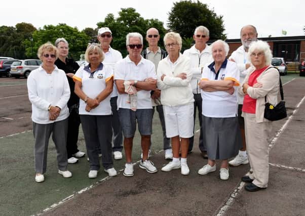 Members of Worthing Bowls Club and Homefield Park Mixed Bowling Cub on the former tennis courts, which they used for parking. Picture: 
Liz Pearce