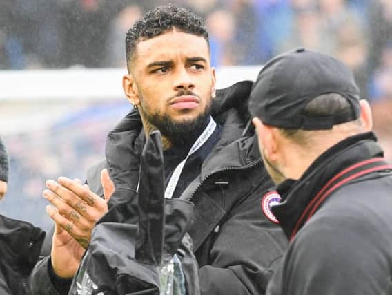 Jurgen Locadia applauds Brighton fans before Saturday's match with Chelsea. Picture by Phil Westlake (PW Sporting Photography)