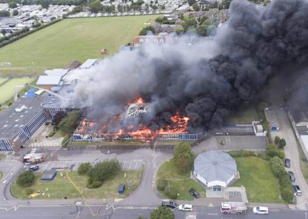 The fire at Selsey Academy in 2016. Picture by Eddie Mitchell SUS-160821-101248001