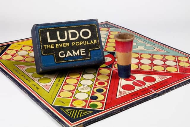 Ludo, 'The Ever Popular Game', on printed card, from Chad Valley Company Limitedd, produced in England in the 
1920s
. Picture: Victoria and Albert Museum