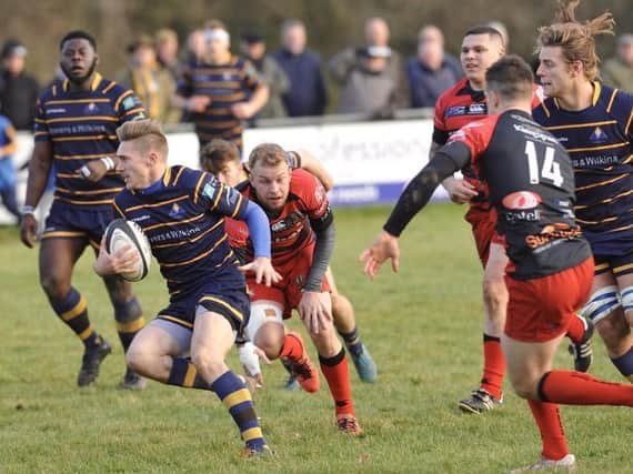 Jack Maslen scored a try in Raiders' heavy defeat at Chinnor last time out. Picture by Stephen Goodger