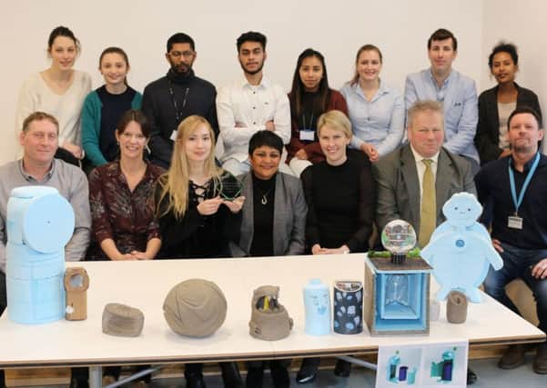 Winner Laura Monica Carusato with fellow students, judges and lecturers from the University of East London. Picture: GreenSeas Trust