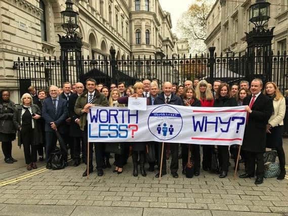 Headteachers took their campaign for fairer funding to Downing Street