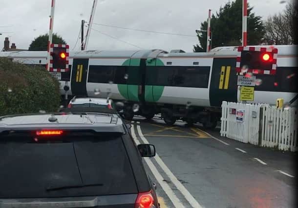 A train passes through the 'open' crossing. Image by Jo Filmer