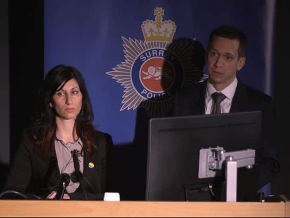 DI Dee Fielding from Surrey Police and DI Derhan Jones from Kent Police held a press conference appealing for help in the joint investigation between four police forces. Operation Prometheus.