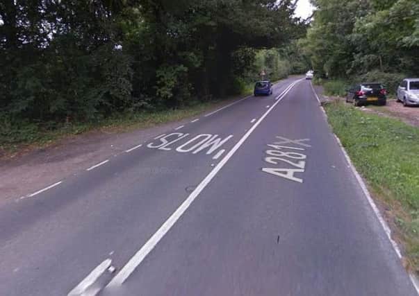 Crabtree Gate bus stop on the A281 near Cowfold   Photo: Google