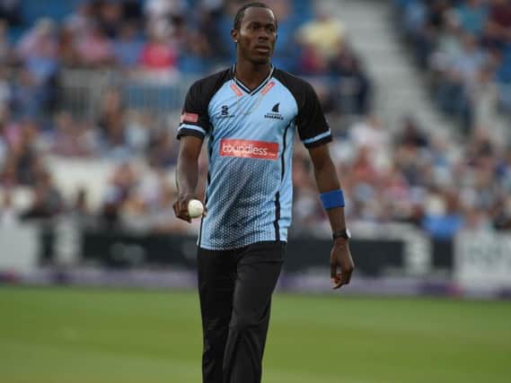 Jofra Archer in t20 action for Sussex last summer / Picture by Phil Westlake - PW Sporting Photography