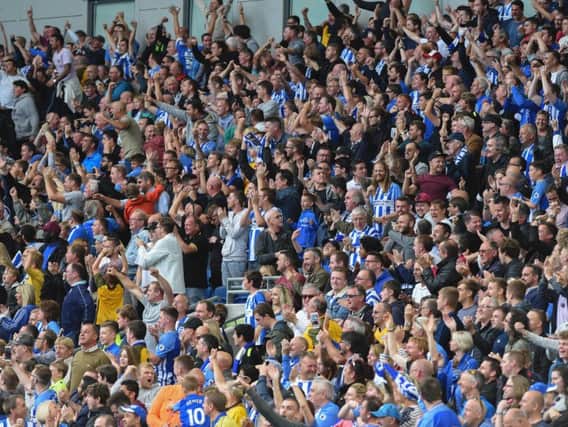 Albion fans at the Amex. Picture by Phil Westlake (PW Sporting Photography)