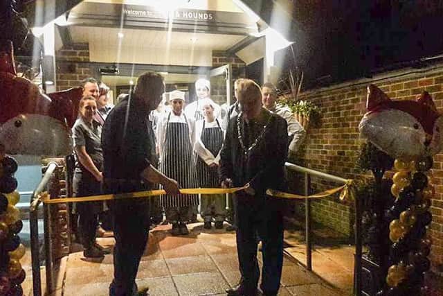 Town mayor councillor James Knight officially opening the pub