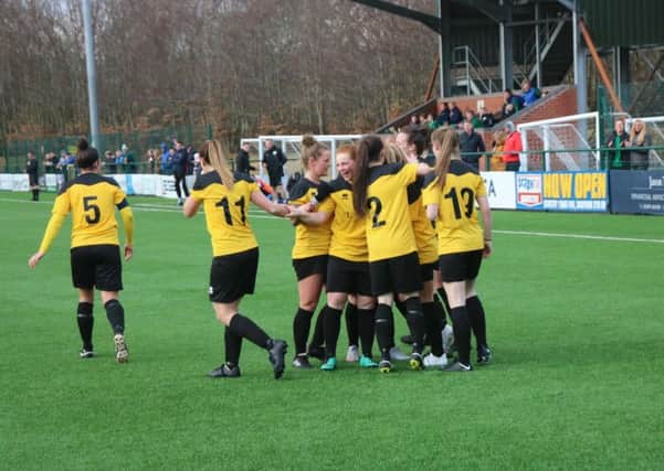 Chi City Ladies celebrate at TNS / Picture by John Holden