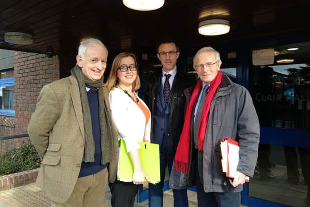 From left: Roger Cartwright, chairman of Mid Sussex Liberal Democrats, county councillor  Kirsty Lord,  Benedict Dempsey and Colin Wilsdon, chairman of Hassocks and Hurstpierpoint Lib Dems