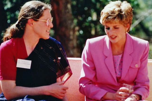Dr Ruth Butlin and Princess Diana SUS-180602-130811001