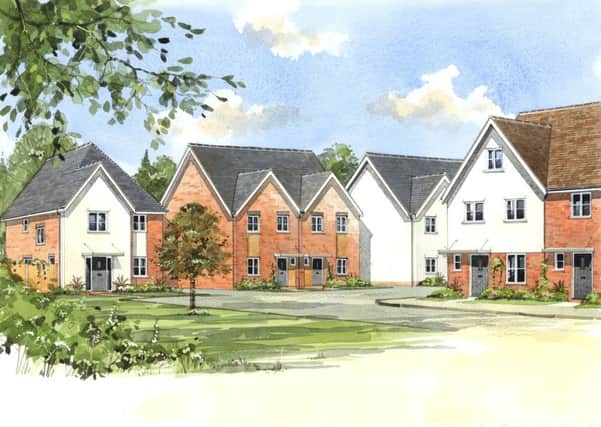 A watercolour image of the new homes proposed for the site. Picture supplied by CALA Homes