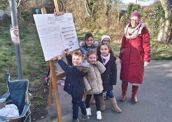 Young supporters signing the card to save Centurion Way. Visit http://www.centurionway.org.uk for more
