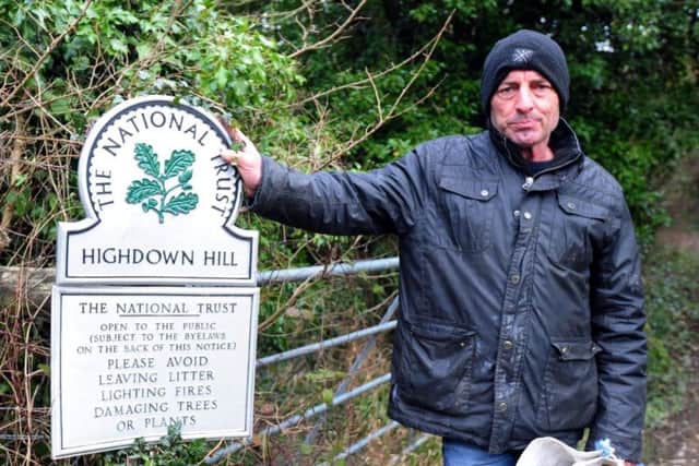 Jan Antonowicz at the entrance to Highdown Hill. Picture: Kate Shemilt