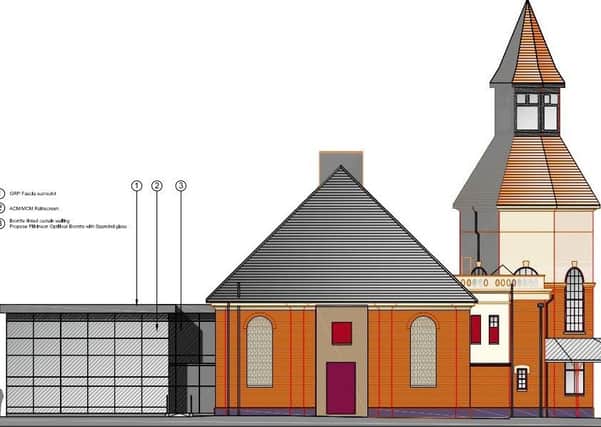 An artist's impression of the proposed south elevation of the Picturedrome including the new screen SUS-150603-091224001