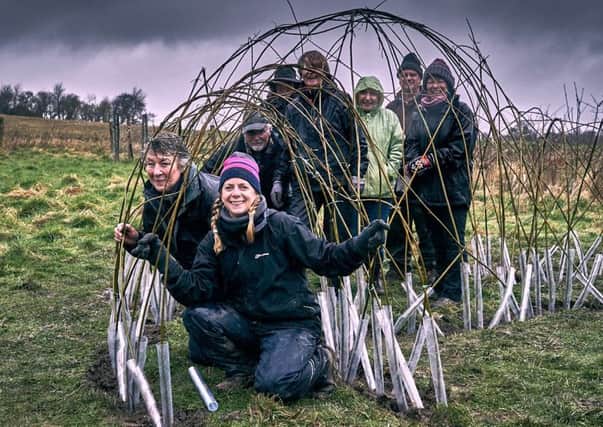 Volunteers planted the willow dome in the wild nature area on the Steyning Downland Scheme last Saturday