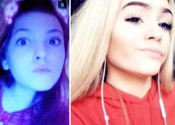 Mia Webb (left) and her friend Seanna Lavender (right), both 14 and from Copthorne. Picture: Sussex Police