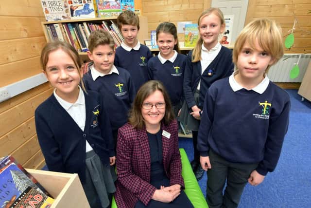 Members of the School Council with head teacher Susan Thompson