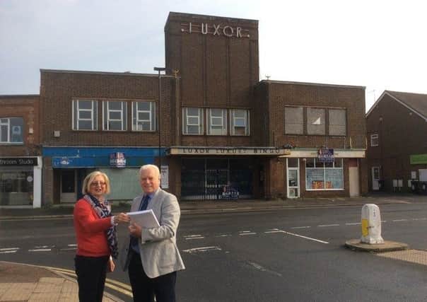 Planning committee chairman Carol Albury and cabinet member for regeneration Brian Boggis study the Luxor