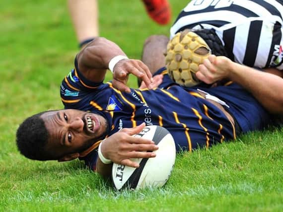 Kiba Richards scored a try in Raiders' win over Bury St Edmunds this afternoon. Picture by Stephen Goodger