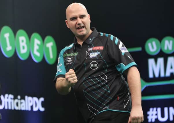 Rob Cross reached the final of Coral UK Open Qualifier 5 in Wigan today. Picture courtesy Lawrence Lustig/PDC