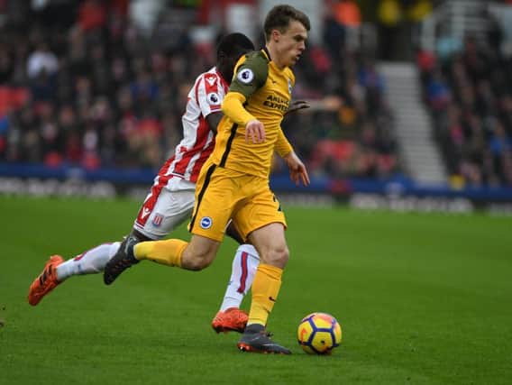 Solly March on the run at Stoke. Picture by Phil Westlake (PW Sporting Photography)