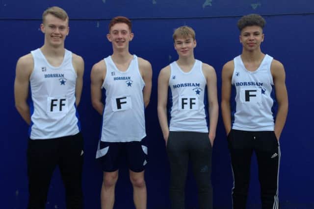 Horsham Blue Star under-15 boys team that achieved success in their relay race