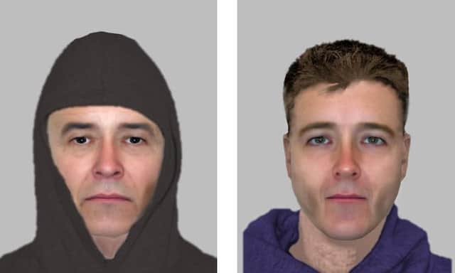 E-fits of the men police are looking for. Picture courtesy of Sussex Police SUS-181202-143705001
