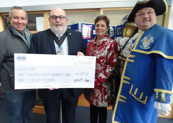 Debbie and Mark Scott with Worthing deputy mayor Paul Baker and town crier Bob Smytherman