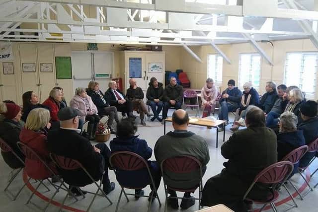 Saturday's public meeting at the scout hut