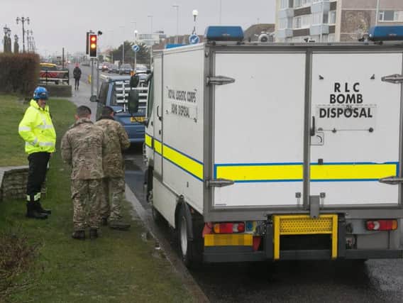 The bomb disposal team in Worthing