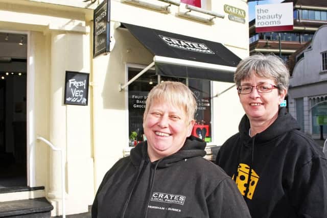 DM1821944a.jpg. Owners of Crates, Horsham, PJ Aldred, left and partner Marion Carter are selling the food and cafe business. Photo by Derek Martin Photography. SUS-181202-164911008