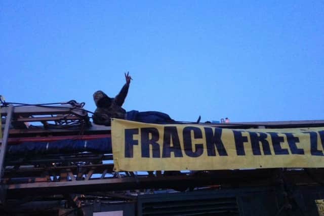 Dr Peter Whittick, who climbed on an oil rig lorry, is due to appear at court tomorrow (February 14). Picture: Keep Billingshurst Frack Free