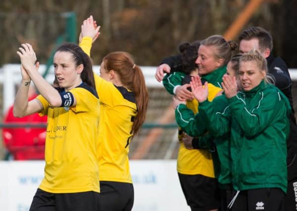 Chi City Ladies celebrate their win at TNS which set up Sunday's Liverpool clash