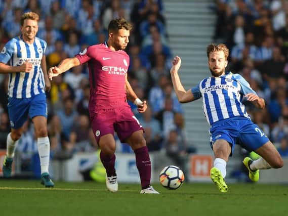 Action from Albion's Premier League match with Manchester City - the Seagulls' first in the top flight. Picture by Phil Westlake (PW Sporting Photography)