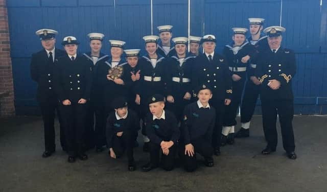 Littlehampton Sea Cadets with their commanding officers