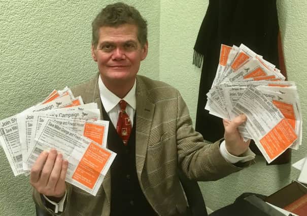 Eastbourne MP Stephen Lloyd with petitions to retain Milton Grange and Firwood House care homes SUS-180215-100419001