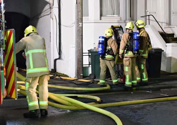 Firefighters at a blaze in Wellesley Road last month. Photo by Dan Jessup