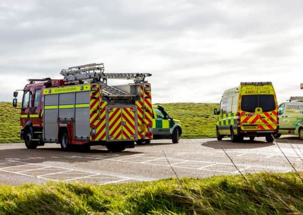Emergency services on the scene at Beachy Head. Photo: Alan Fraser