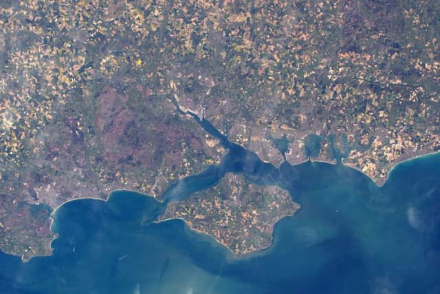 Tim Peake's view of the Sussex coast taken during his time on the International Space Station SUS-180216-120808001