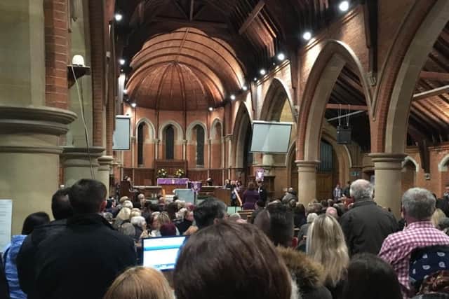 Hundreds of people attended the prayer service at St Matthew's Church in Tarring Road, Worthing - so many that two services were held.