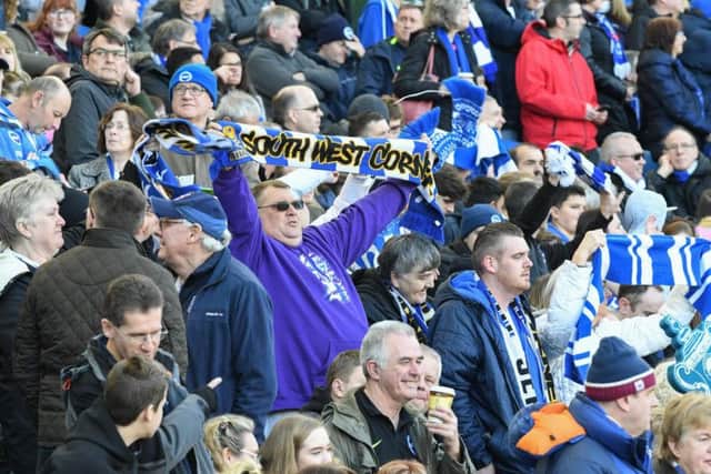 Albion fans pictured before the 3-1 win against Coventry. Picture by Phil Westlake (PW Sporting Photography)