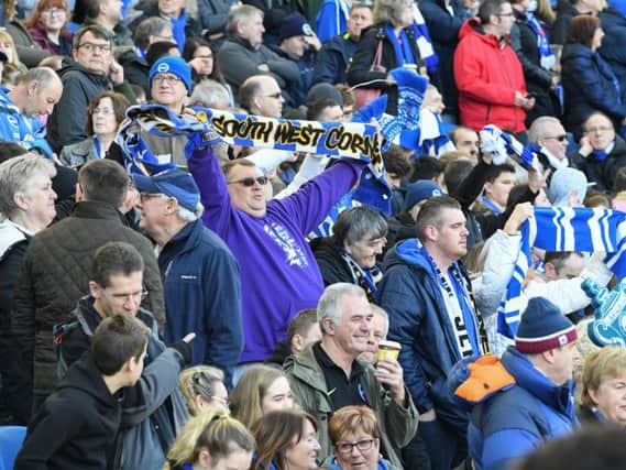 Albion fans pictured before the 3-1 win against Coventry. Picture by Phil Westlake (PW Sporting Photography)