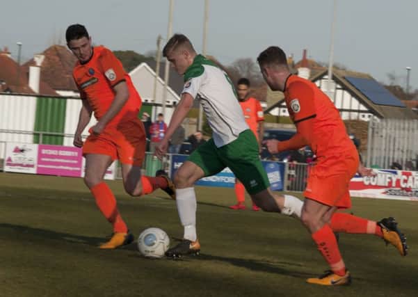Tommy Block on the attack for the Rocks against Braintree / Picture by Tommy McMillan