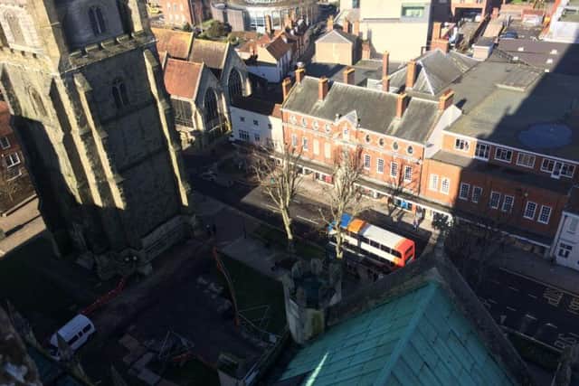 View from the roof of Chichester Cathedral. Photo: Anna Khoo.